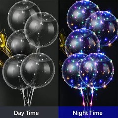 LED Light Up Bobo Balloons 20″ with String Lights for Halloween Christmas Party