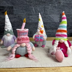 Handmade Knitted Birthday Gnome Plush Doll Party Birthday Decor 1Pcs Gift Gnome