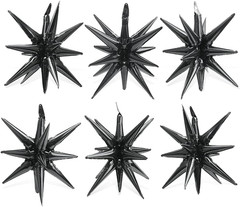 4D 14 Point One-Piece Star Cone Balloon Metallic Spike Explosion Star Balloon, 6