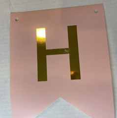 Happy Birthday Banner Pink & Gold