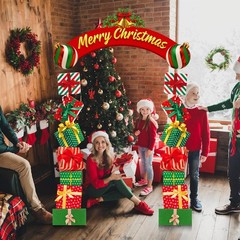 63.8″x29.5″ Christmas Door Decorations, 3pcs Merry Christmas Gift Box Door Fr…