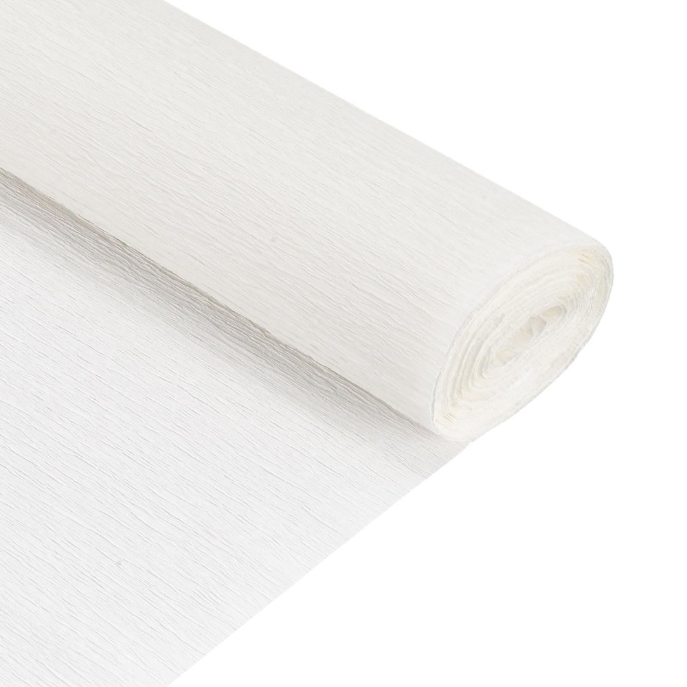2 PCS White Crepe Paper Rolls 8 Ft Long 20 Inch Wide Party Backdrop Decoration