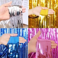 1 * 2-meter silver rain silk curtain graduation season party decoration supplies