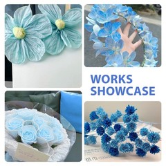 6 Rolls Crepe Paper Streamers, 10 Inch x 8 Feet Flower Making Kits with Floral T