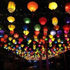 Retro Chinese Hanging Lantern Waterproof Solid Color Festival Party Cloth Decor