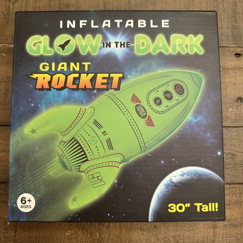 Jet Creations Inflatable Rocket Glow In The Dark 30” Birthday Party Space Stars