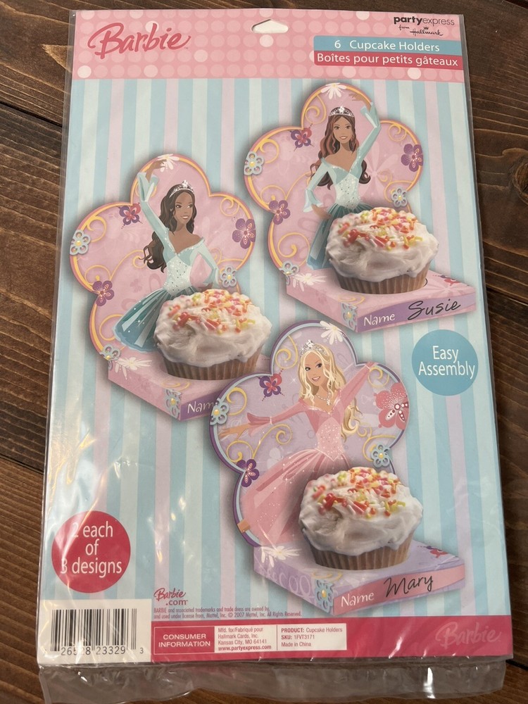 Barbie Hallmark Princess Cupcake Holders (6ct) Birthday Party Supplies