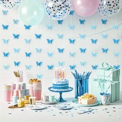 4 Pieces-3D Butterfly Paper Pull Banner Decoration for Summer Theme Party