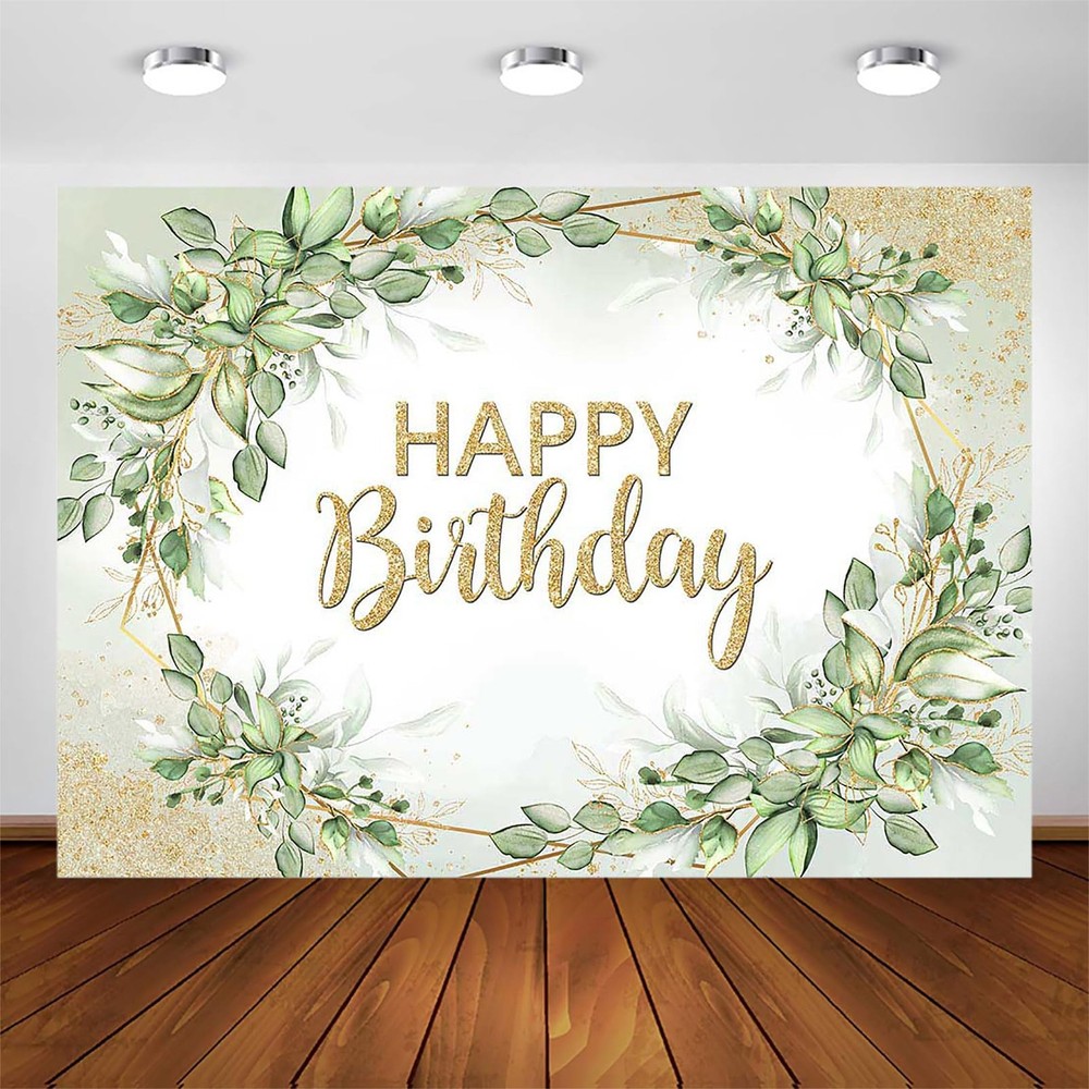 Avezano Sage Green Birthday Party Decorations Sprinkle Gold Dots Happy Birthday