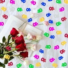 40 PCS Multi-Color 40th Birthday Wedding Anniversary Event Confetti 1.5 oz