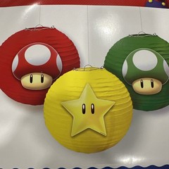 Super Mario Brothers Paper Lantern Set Of 3 / Pack 9.5” New