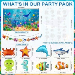 Under the Sea Party Decorations 98Pcs, Ocean Theme Birthday Party Supplies In…
