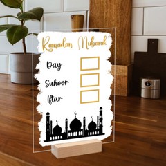 Ramadan Countdown Calendar Eid Mubarak Table Decoration Acrylic Home Decor ET
