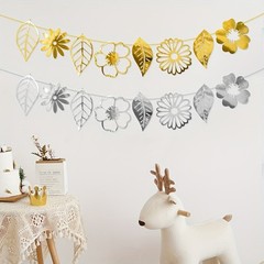 Leaf Banner, Funky Bohemian Leaf Banner, Double Sided Waterproof Colorful