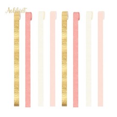 Wedding Party Decorations, 8 Rolls Pink Gold Crepe Paper Streamers for Weddin…
