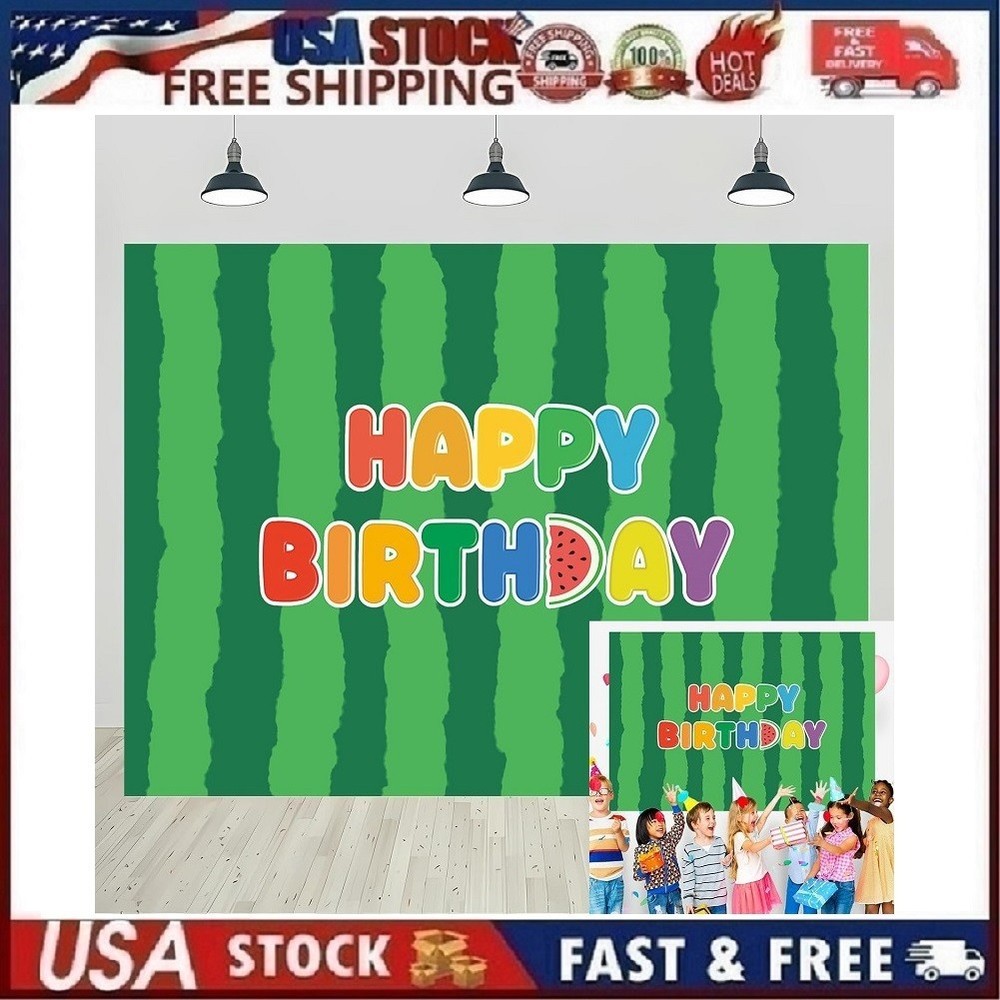 7x5ft Cartoon Watermelon Themed Birthday Party Backdrop Decorations Supplies S-1