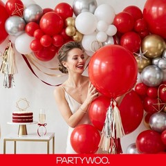 Red Balloons 85 pcs Different Sizes of 18 12 10 5 Inch Red Balloon Arch Kit G…