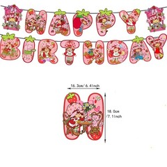 Strawberry Shortcake Themed Birthday Party Decoration Banner Balloon Cake Topper