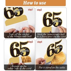 9 Pieces 65th Birthday decorations 65th birthday centerpieces for Tables Deco…