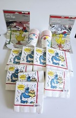 Sesame Street Big Bird Cookie Monster Vintage Birthday Party Supplies Lot Of 12