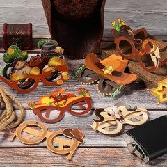 48 Pcs Cowboy Photo Booth Props – Western Party Favors & Wild West Decor Supplie
