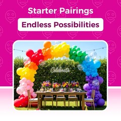 Assorted Rainbow Latex Balloons, 100 Pack 12 inch Round Helium Bright Color B…