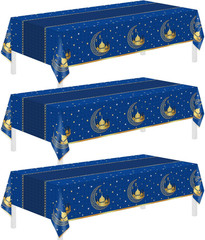 3 Pack Ramadan Table Cloth,Ramadan Decorations for Home,54″ X 108″ Eid
