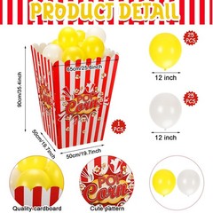 Sosation 2 Pack Giant Popcorn Prop Cardboard Stand Up Balloons Movie 3D Popcorn