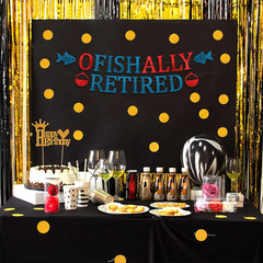Pre-Strung Ofishally Retired Glitter Banner – Funny Retirement Decorations for M