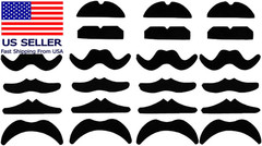 24 PCS Fake Mustaches,Mustache Party,Mustache for Masquerade Party and Performan