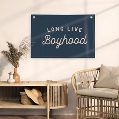 Navy Blue Decor Long Live Boyhood Banner Boy Room Decor, Banner Flag Nursery …
