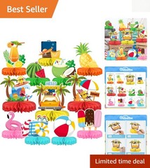 Versatile Beach Themed Party Set: Fun Honeycomb Centerpieces for All Occasions