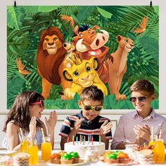 Lion King Backdrop Simba Baby Shower Decoration Jungle Birthday Party Background