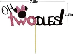 Pink Oh Twodles 2nd Birthday Cake Topper – Perfect Baby Girl Party Decor