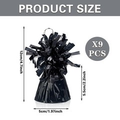 9 PCS Metallic Wrapped Balloon Weights Black Heavy Balloon Weight for Balloon…