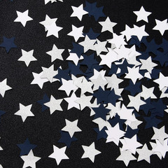 300Pcs Navy Blue White Silver Confetti,Glitter Paper Decor Twinkle Little Star T
