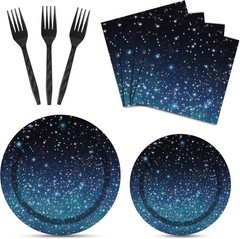 Complete Space Party Tableware Set for 24 Guests – 96 Pcs Party Essentials