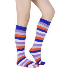 Benefeet Colorful Rainbow Striped Toe Socks – Girls Womens Cute Long Knee Hi…