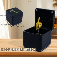 1pc Christmas Prank Gift Middle Finger in Box Funny Desk Decor Gift Office – NEW