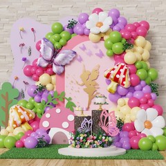 Fairy Balloon Garland Arch Kit, 149pcs Lavender Green Rainbow Balloons with D…