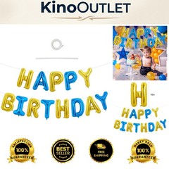 Reusable Happy Birthday Foil Balloon Banner – 15 Pcs Set for Any Celebration