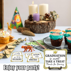 20Pcs Graduation Candy Buffet Labels Gold Glitter Table Sign Class of 2026