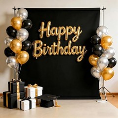 10 x 7 FT Black Backdrop Background for Photography, High Density Polyester