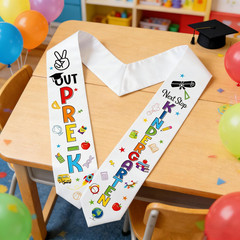 PRE-K Graduation Sash, Preschool PRE K Graduation Decorations 2026, Peace Out PR