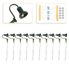 10 X OO / HO Scale Street Bracket Light Model Wall Lamp Posts LED Building