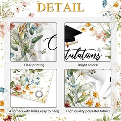 Wildflower Graduation Backdrop Watercolor Floral Class of 2026 Graduation Decora