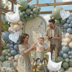 Silly Goose Balloon Arch Kit – Sage Green Dusty Blue Balloon Garland with Goo…