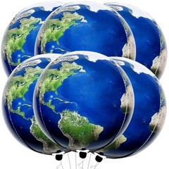 KatchOn 22in Earth Balloons Set 6PCS 4D Globe Planet Party Classroom Decor