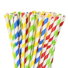 Flexible Paper Drinking Straws, 250 Count, 7.75″ Long, 0.24″ diameter – 100% …