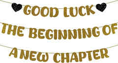 Farewell Decorations Party Good Luck – 3 Pcs Glitter Black the Beginning of a Ne